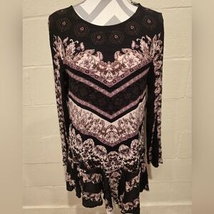 Free People Smooth Talker Tunic Dress Boho Open Back Pockets Women’s Large.